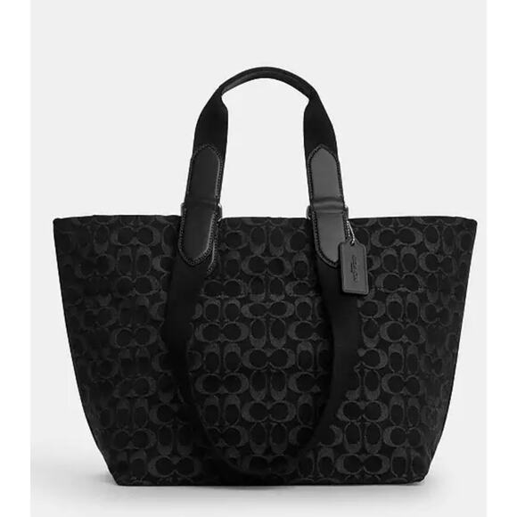 Coach Black Denim Tote NWT - Picture 2 of 4